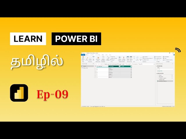 Power BI Tamil  - 09 -  Power Query Editor -  Part 6  - Pivot & Unpivot
