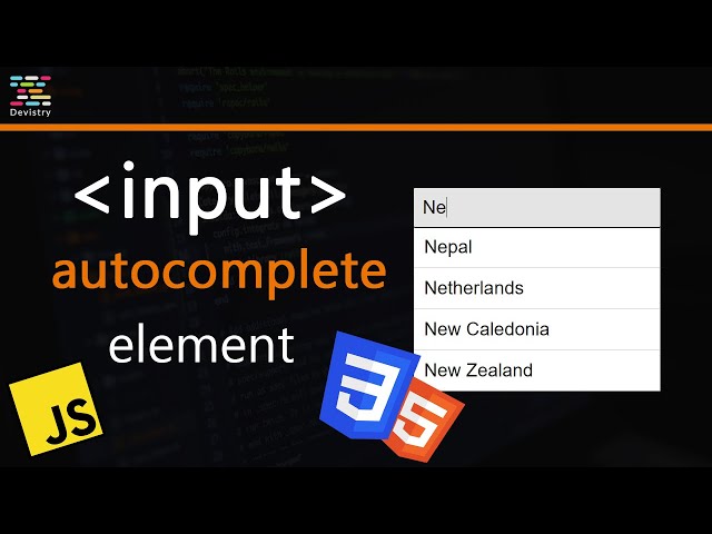 Autocomplete input dropdown | HTML, CSS, JS