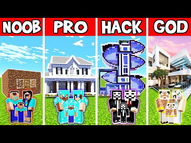 MILLIONAIRE HOUSE BUILD CHALLENGE - NOOB vs PRO vs HACKER vs GOD in Minecraft