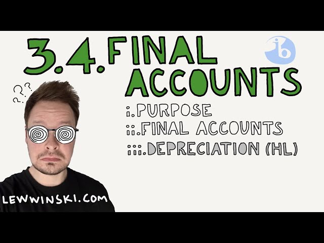 3.4 FINAL ACCOUNTS / IB BUSINESS MANAGEMENT / profit and loss account, balance sheet, depreciation