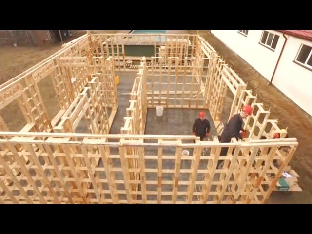Incredible Fastest Wooden House Construction Method - Amazing Intelligent Log House Building Process