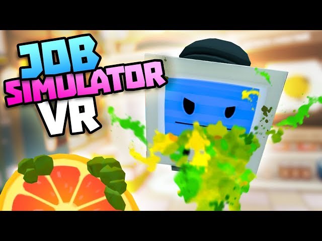 BAD STORE CLERK VOMITS ON CUSTOMER BOT - Job Simulator VR Gameplay - VR HTC Vive Gameplay
