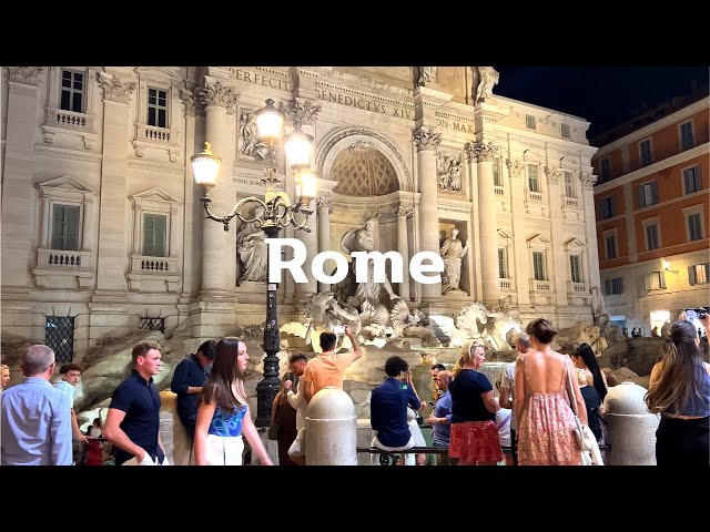 [4K]🇮🇹 Italy Summer Night Walk: Rome/ From Piazza di Spagna to Pantheon🏛️via Fontana di Trevi 2022