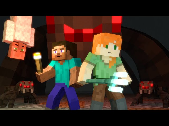 The Mutant Spider | Alex and Steve Life | Minecraft animation
