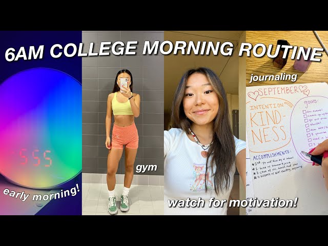 6AM PRODUCTIVE COLLEGE MORNING ROUTINE: "that girl" morning routine (healthy & productive habits)