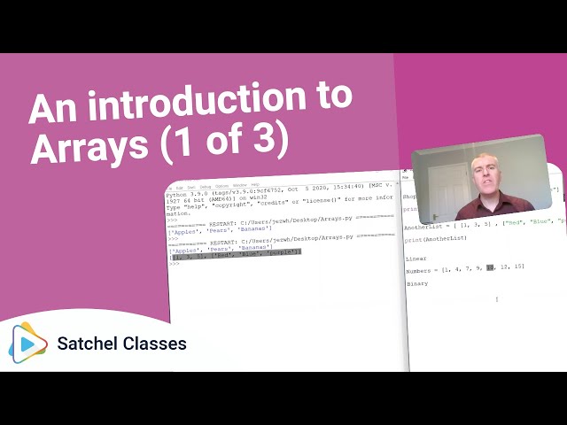 An introduction to Arrays 1 of 3 | Computing | Satchel Classes