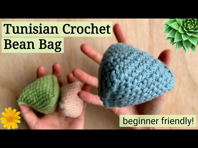 Easy Tunisian Crochet Bean Bags (Tunisian simple stitch basics for beginners) 沙包鈎針編織教程 （突尼斯/阿富汗表針）字幕