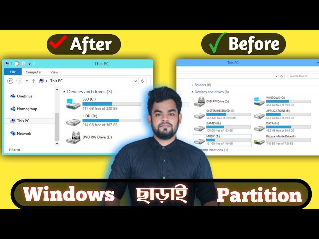 how to partition a hard disk in bangla || Hard disk partition without windows and software .