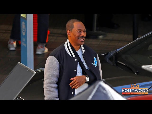Eddie Murphy and Taylour Paige film Beverly Hills Cop in Los Angeles