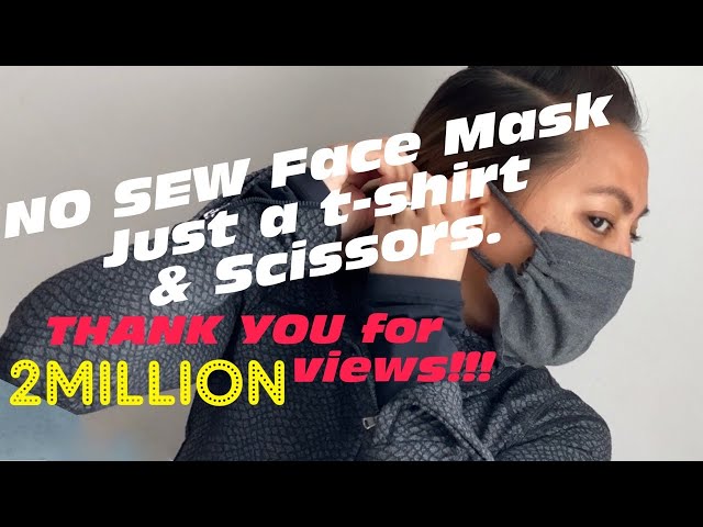 DIY Face Masks. NO SEW. JUST a t-shirt & scissors | 2-4 minutes | EASIEST | Washable | Reusable