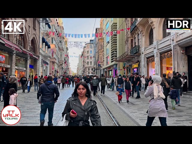 Istanbul Walking Tour | Taxim Square & Istiklal Street | 4K HDR