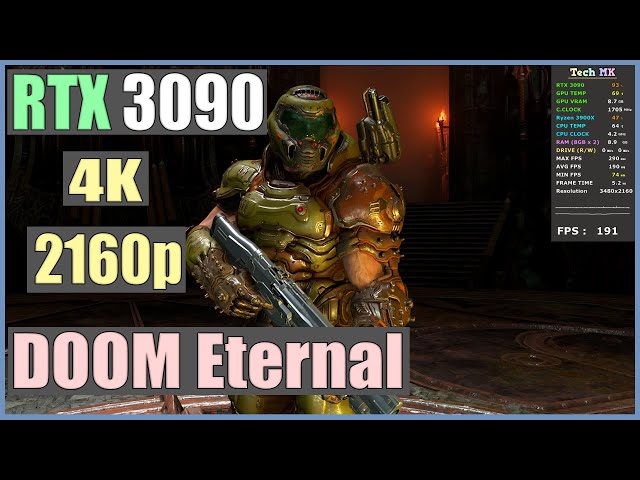 DOOM Eternal | RTX 3090  | Ultra Nightmare Settings | 2160p 4K Fps Test  | Tech MK