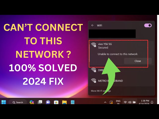 (4 Ways) Can't connect to this network windows 11 || Fix Windows 11Unable to connect this Network