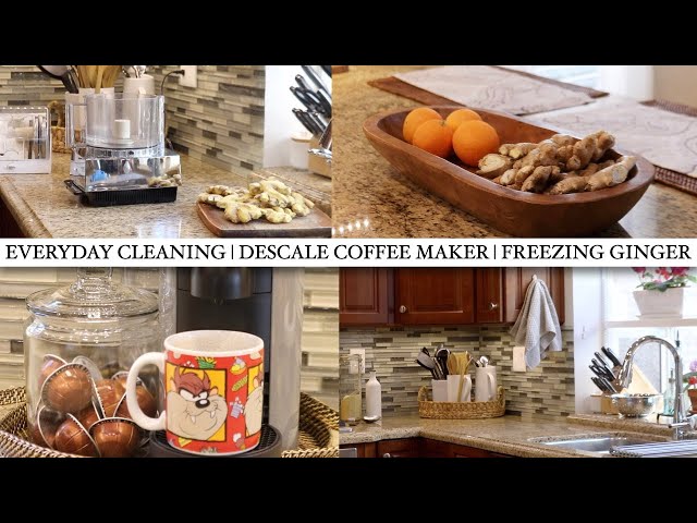 DAILY CLEAN & TIDY | KITCHEN CLEAN | COFFEE DESCALE | FREEZE GINGER | CLEANING MOTIVATION