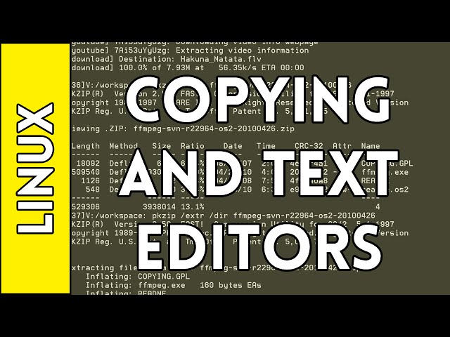 Copying and Text Editors - Introduction to Linux for Absolute Beginners #3 (2016)