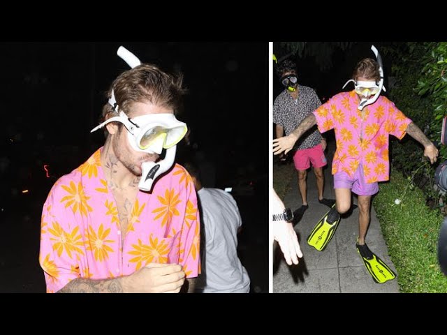Justin Bieber Dons Hilarious Snorkel Costume For The Casamigos Halloween Party