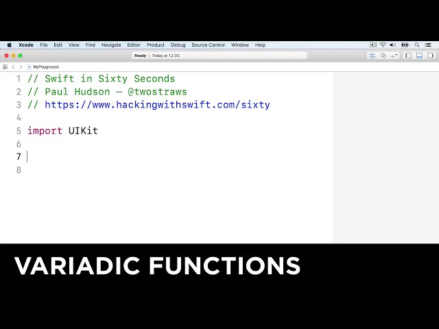 Variadic functions – Swift in Sixty Seconds