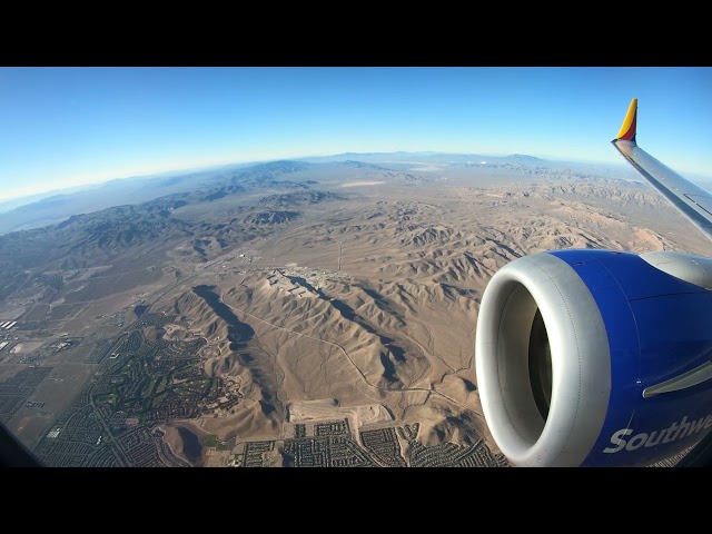 Southwest Airlines Boeing 737MAX-8 scenic morning approach into Las Vegas I 4K60