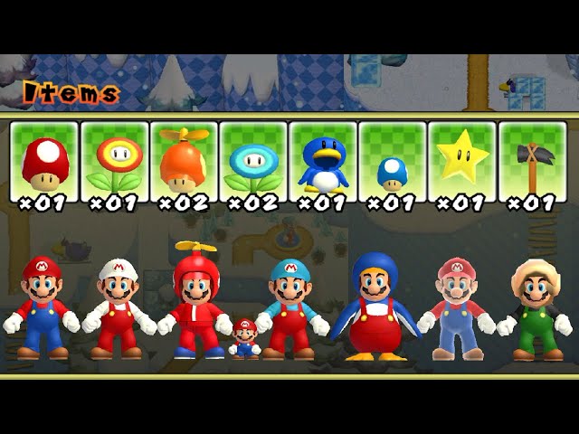 Newer Super Mario Bros Wii - All Power-Ups