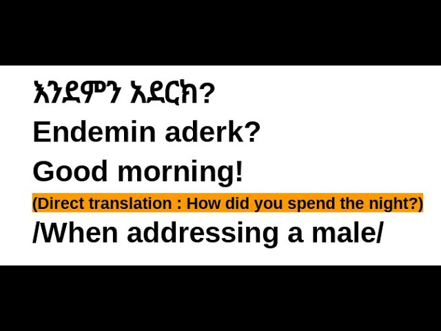 How To Say "Good Morning!" in Amharic/Greetings In Amharic/Amharic Phrases For Beginners/አማርኛ-እንግሊዝኛ