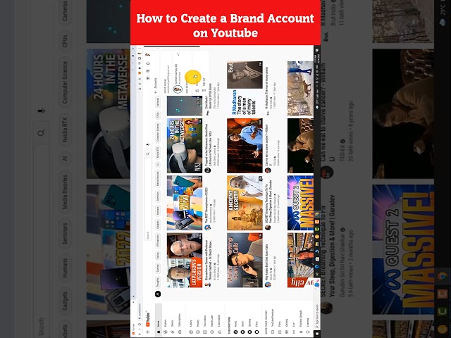 How Do I Create a Brand Account on Youtube #shorts #youtubebrandaccount