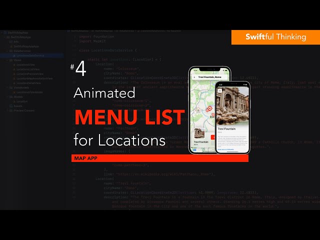Using a List as a custom animated menu | SwiftUI Map App #4