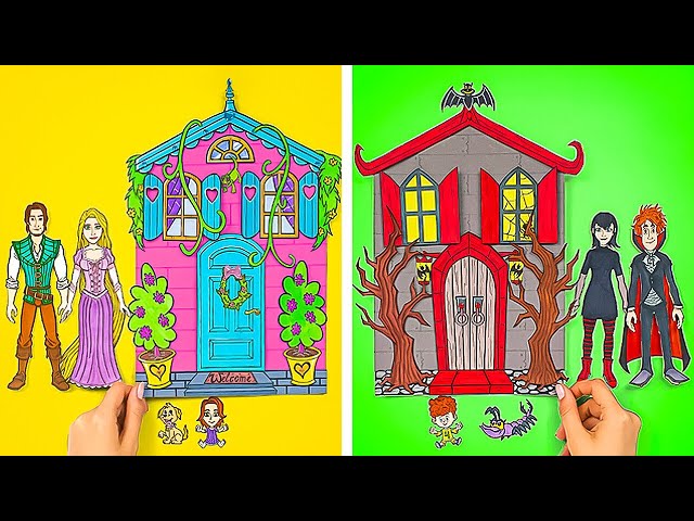 Prinzessinnenhaus vs. Vampirhaus || Papierbasteln ganz einfach!