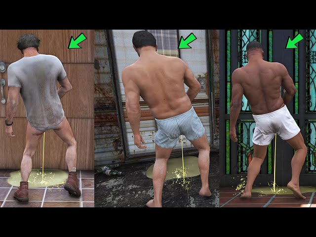 What If You Pee 💦 On Michael, Trevor & Franklin's House Door In GTA 5?