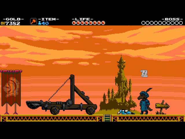Shovel Knight Gameplay - Getting Launched by a Catapult