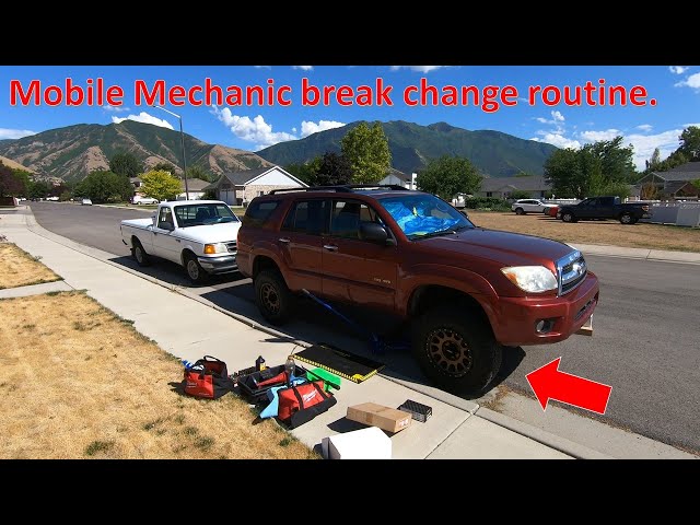 My mobile mechanic brake change routine. roadside rescue