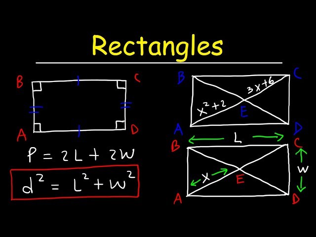 Rectangles - Properties of Parallelograms, Special Quadrilaterals - Geometry