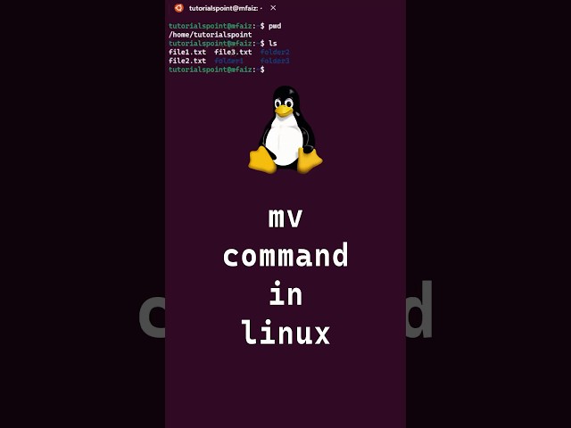 7/10 Basic Linux Commands | mv command in linux #shorts #linux #linuxcommands