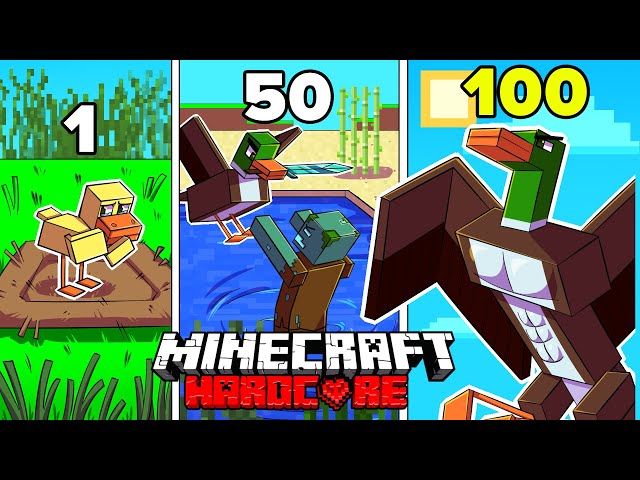 I Survived 100 DAYS as a DUCK in HARDCORE Minecraft!