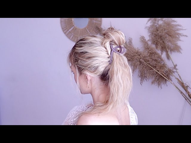 LONG LASTING CLAW CLIP HALF BUN TUTORIAL FOR LONG OR THICK HAIR