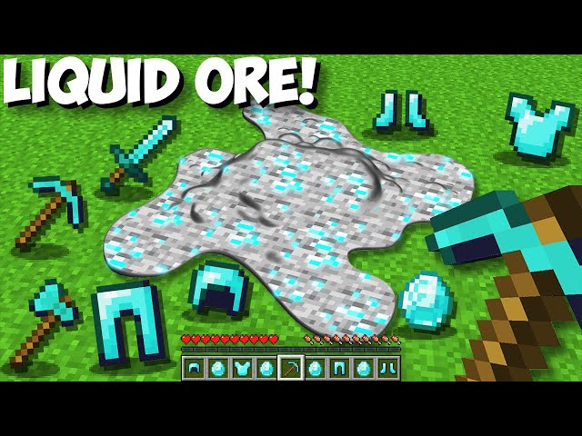I found DIAMOND ORE LIQUID and mined NEW DIAMOND ITEMS in Minecraft ! SUPER LIQUID !