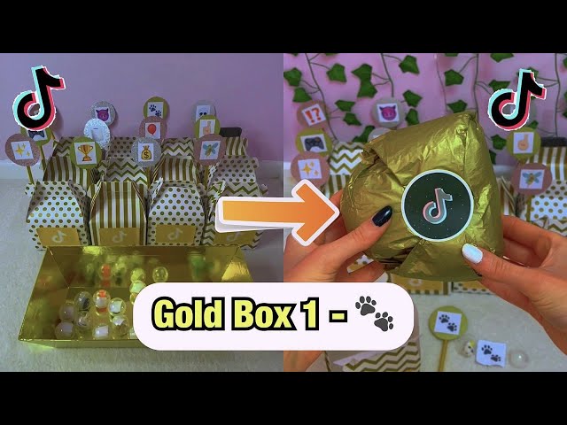 TikTok Mystery GOLD Boxes - BOX 1!!🐾 *asmr* #Shorts