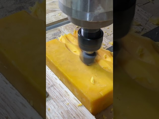 CNC Engraving Cheese #oddlysatisfying #cheese #cnc #shorts #diy #asmr