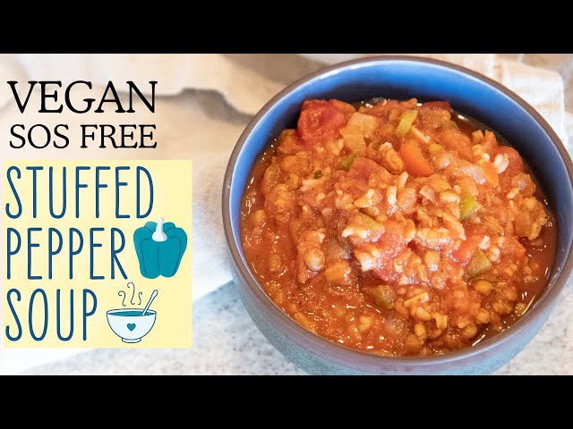 Easy Stuffed Pepper Soup | Vegan Oil Free