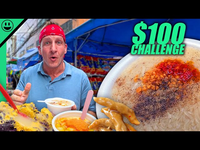 $100 Filipino Street Food Challenge in Manila!! Is It Possible?