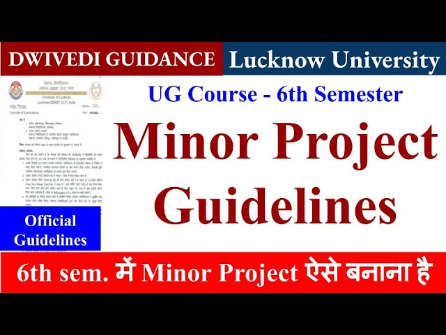 LU minor project guidelines, minor project bcom, minor project lu, how to make a minor project