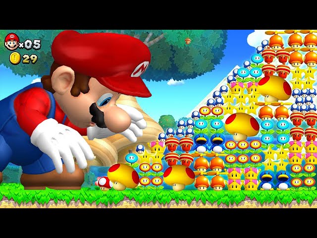 What Happens when Giant Mario uses every Power-Up 999x in New Super Mario Bros. U?