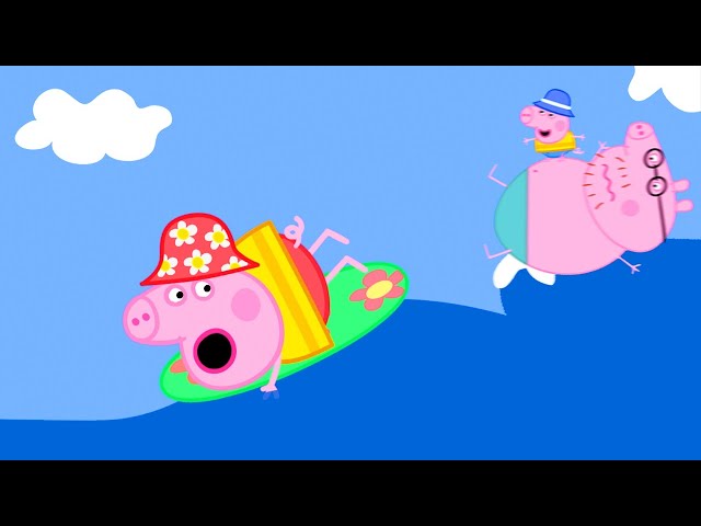 Swimming and Surfing in the Sea with Peppa Pig | Family Kids Cartoon