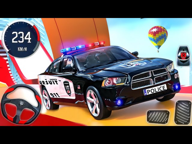 Mega Ramp Police Car Stunts Racing - Muscle Car Impossible Simulator 3D - Android GamePlay #3