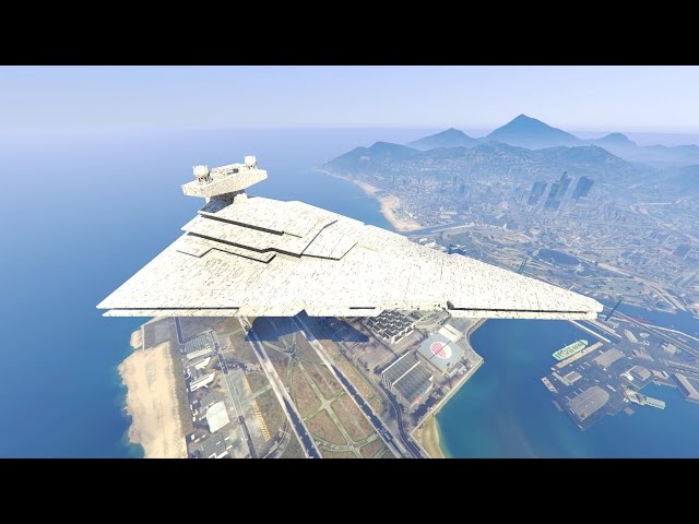 GTA 5 - Landing IMPERIAL STAR DESTROYER on the Aircraft Carrier (GTA 5 Funny Moment) (Finale)