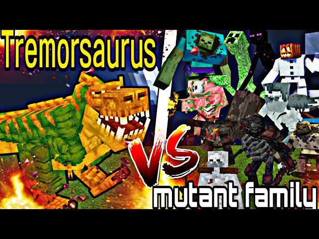 Tremersaurus vs Mutant Family [bedrock Edition mob battle]