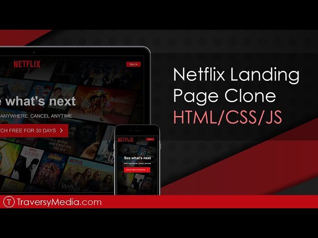 Build a Netflix Landing Page Clone with HTML, CSS & JS
