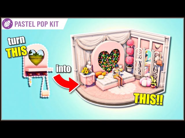 Turn a MIRROR into a FUNCTIONAL Loveseat! with Pastel Pop Kit - The Sims 4 Build Tutorial