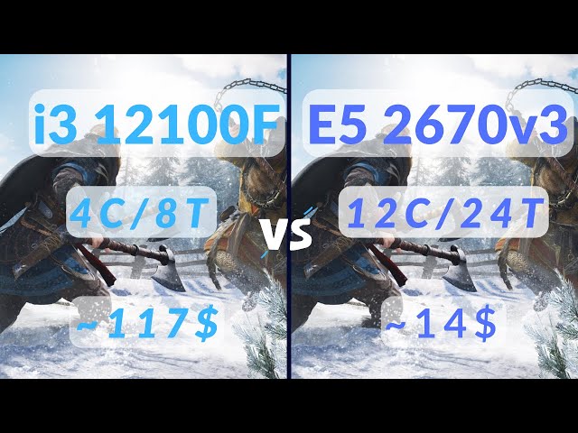 I3-12100F vs Xeon E5-2670v3 | 12c/24t за 14$.