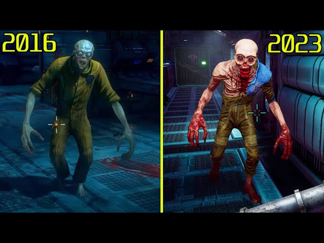 System Shock Remake 2016 Unity Engine Demo vs Retail 2023 Unreal Engine RTX 4080 Graphics Comparison