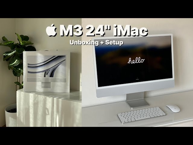  M3 silver iMac aesthetic 📦 unboxing + setup